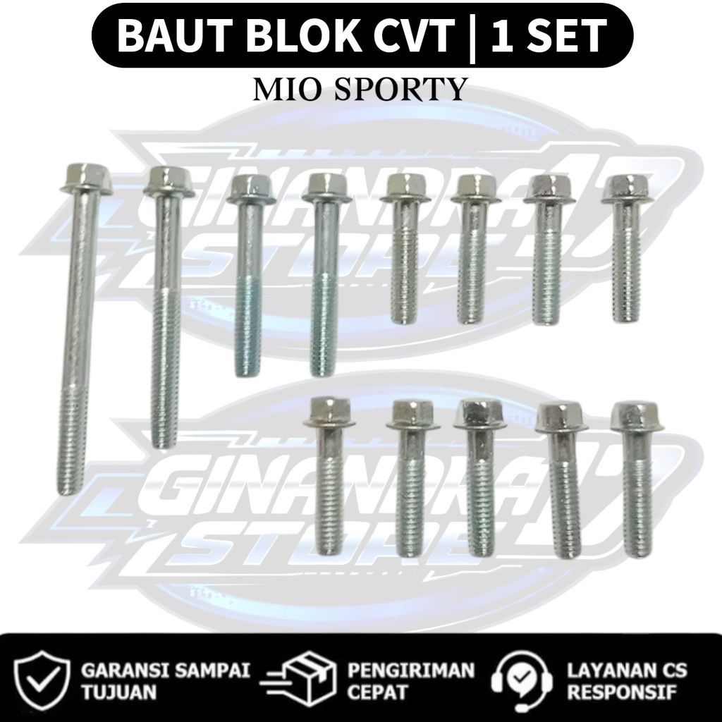Baut Blok CVT 1 SET Yamaha Mio Sporty 2003-2008 / Baut CVT 1SET Motor Mio sporty