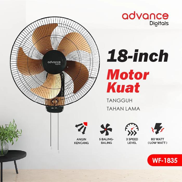Kipas Angin dinding Advance WF-1835 18 inci baling 5 stainless kipas angin Tornado fan Swing / kipas
