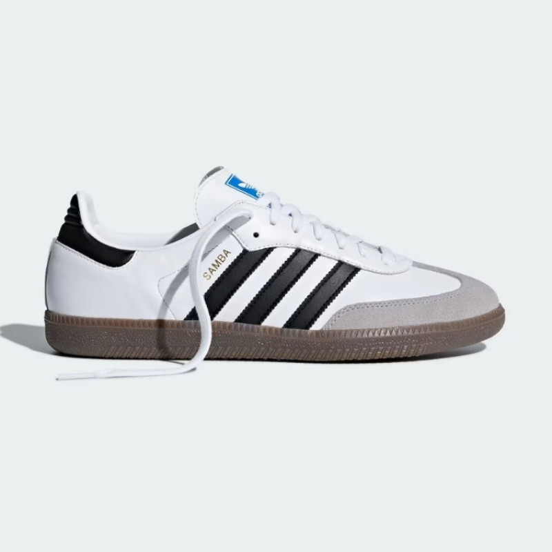 Adidas Originals Samba OG Sepatu Retro Vintage Low Top Unisex Hitam Putih Abu.