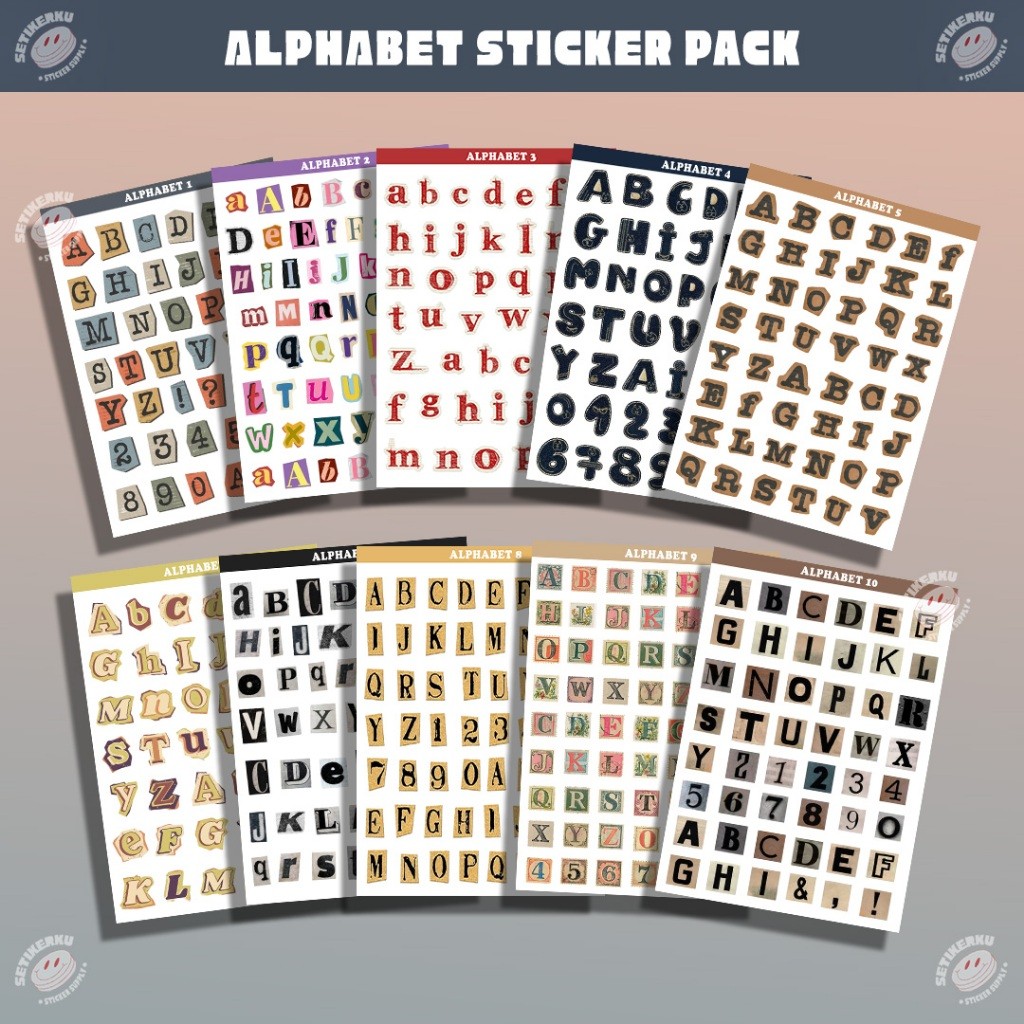 Sticker Pack A6 | stiker alfabet huruf aesthetic