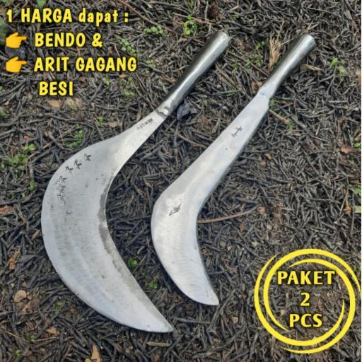 Arit dan Bendo GAGANG BESI anti goblak - Sabit Rumput Pengaritan Sawah