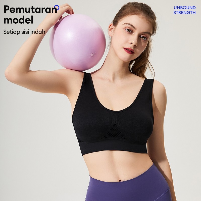 New Deals Bra Olahraga Wanita Jaring Bernapas Anti Getaran Untuk Olahraga Harian S6