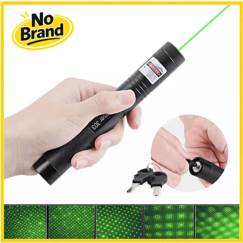 Senter Laser Pointer 303 Green Senter Hijau - Laser Presentasi Jarak Jauh - Rechargeable | No Brand 