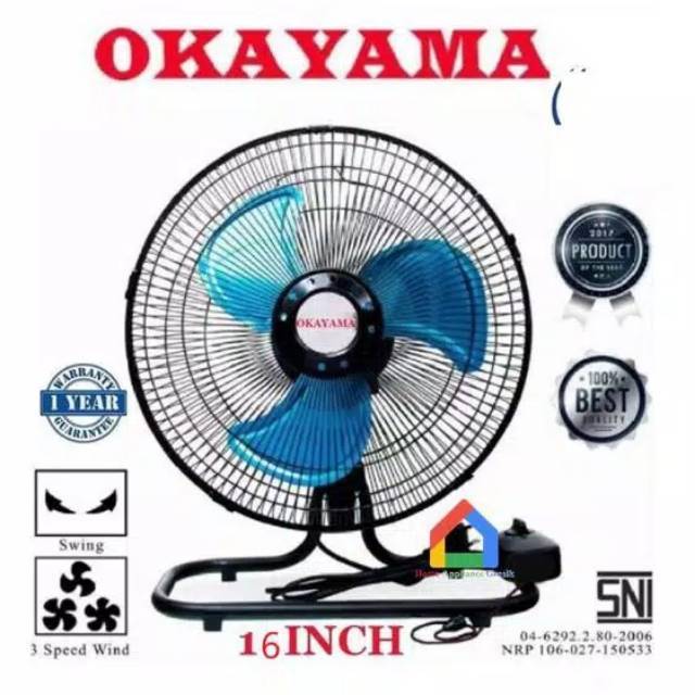 DESK FAN TORNADO OKAYAMA 2in1 16inch OK-1630/OKAYAMA KIPAS ANGIN DUDUK 2in1 BESI 16inch OK-1630 | G4