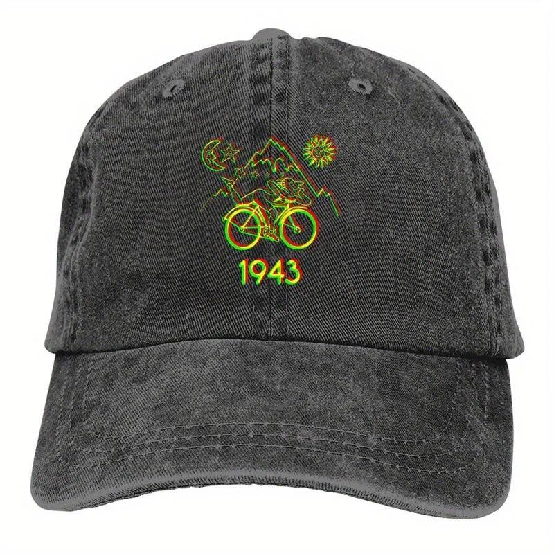 1943 Bicycle LSD Acid Trip Retro Graphic Baseball Cap Vintage Cycling Distressed Denim Hat Adult