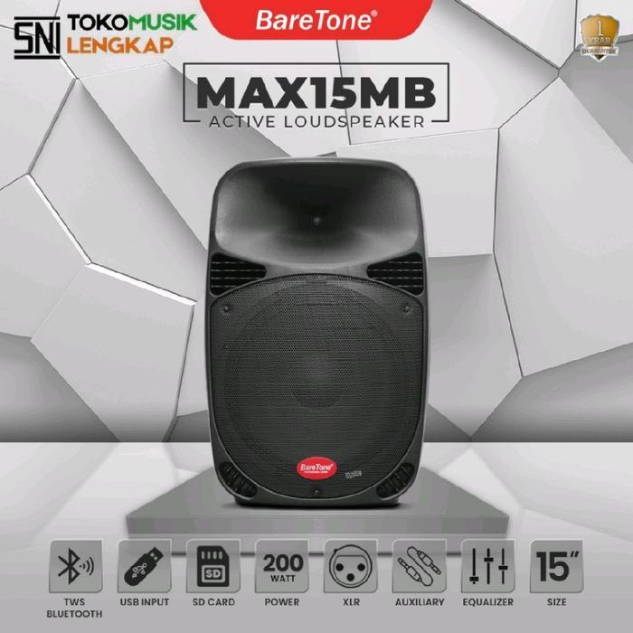 Baretone Speaker Aktif MAX15MB 15inch Bluetooth Speaker Baretone MAX 15MB 1Set