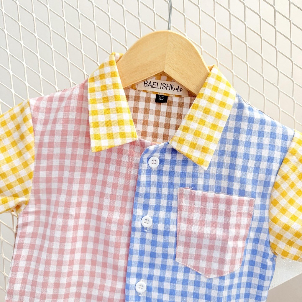 AZZAHRA KIDS Kombinasi Multicolor Top Baju Atasan Anak Perempuan Oversize / Kemeja Crop top / Bayi K