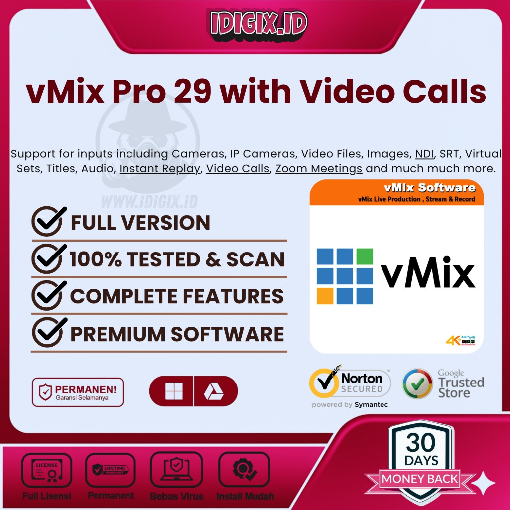VMix Pro 28.0.0.42 with vcall Zoom 1 PC