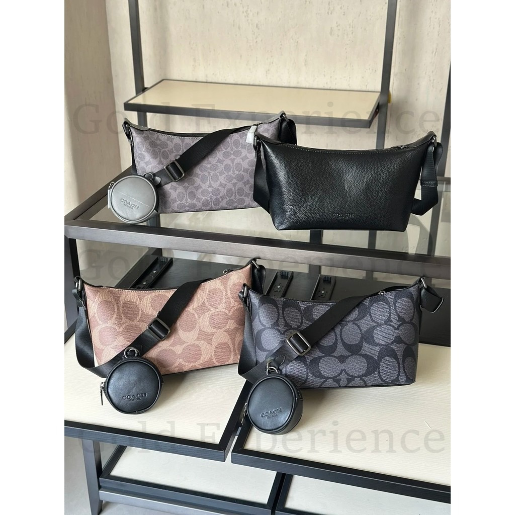 COACH Small Finn Crossbody Bag with Tas Selempang Pria Pouch In Maxi Signature Canvas