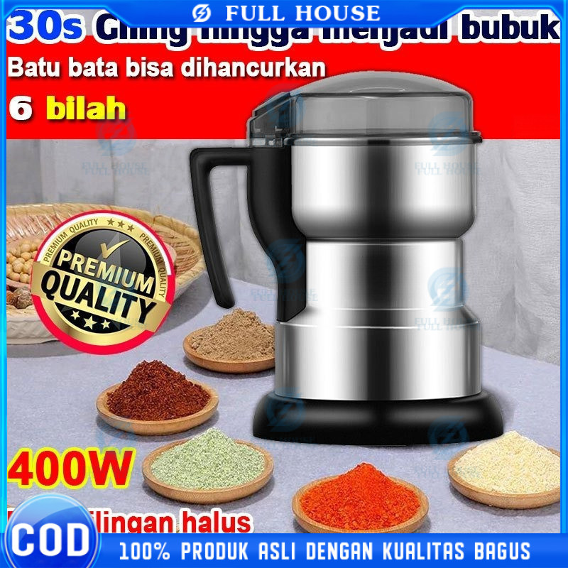 Full House Batu bata bisa pecah Alexd Mesin bubuk tepung Penggiling kopi 400g Grinder Herbal Biji Ka