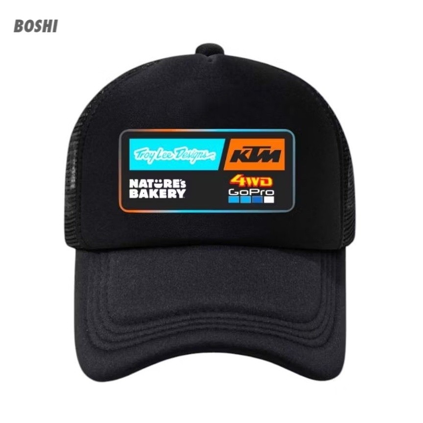 topi jaring Troy Lee Designs  Topi Trucker KTM Natures Bakery 4WD GoPro Hitam Pria dan Wanita