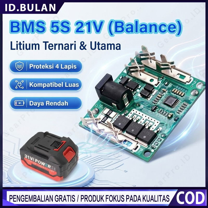 modul bms 5s baterai bor impact gerinda 18v 20v 21v 36v 48v 88v cordless lithium bisa buat kamolee j