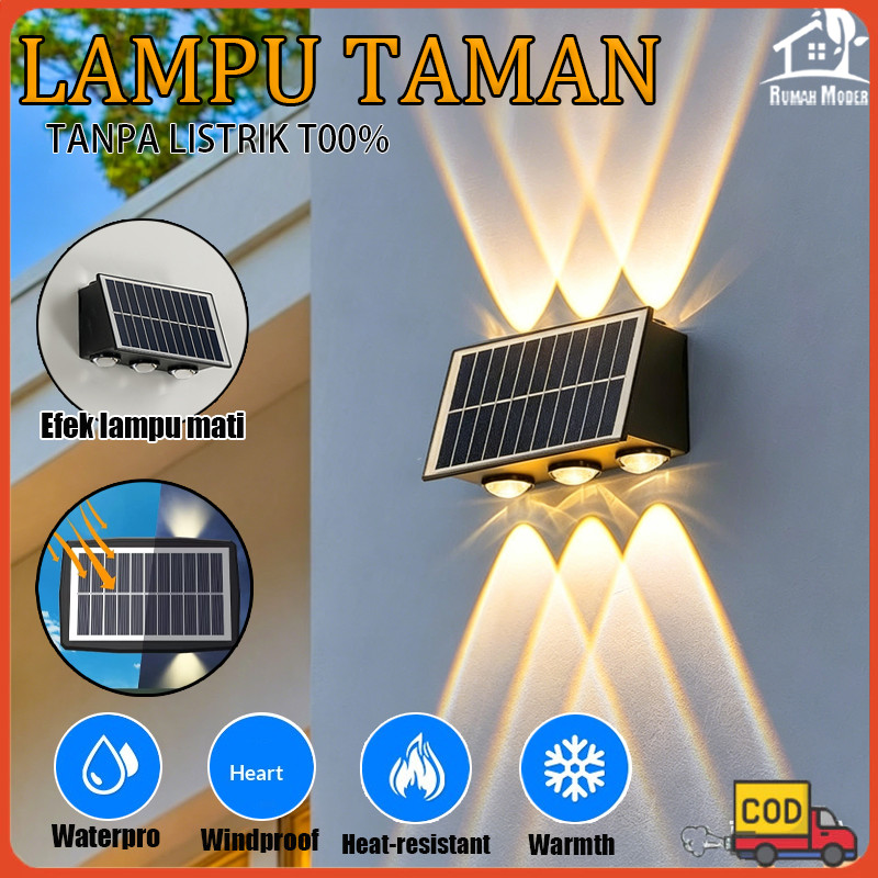 [COD] Lampu Dinding Outdoor Waterproof Lampu Tenaga Surya Outdoor Otomatis Lampu Tenaga Surya Garden