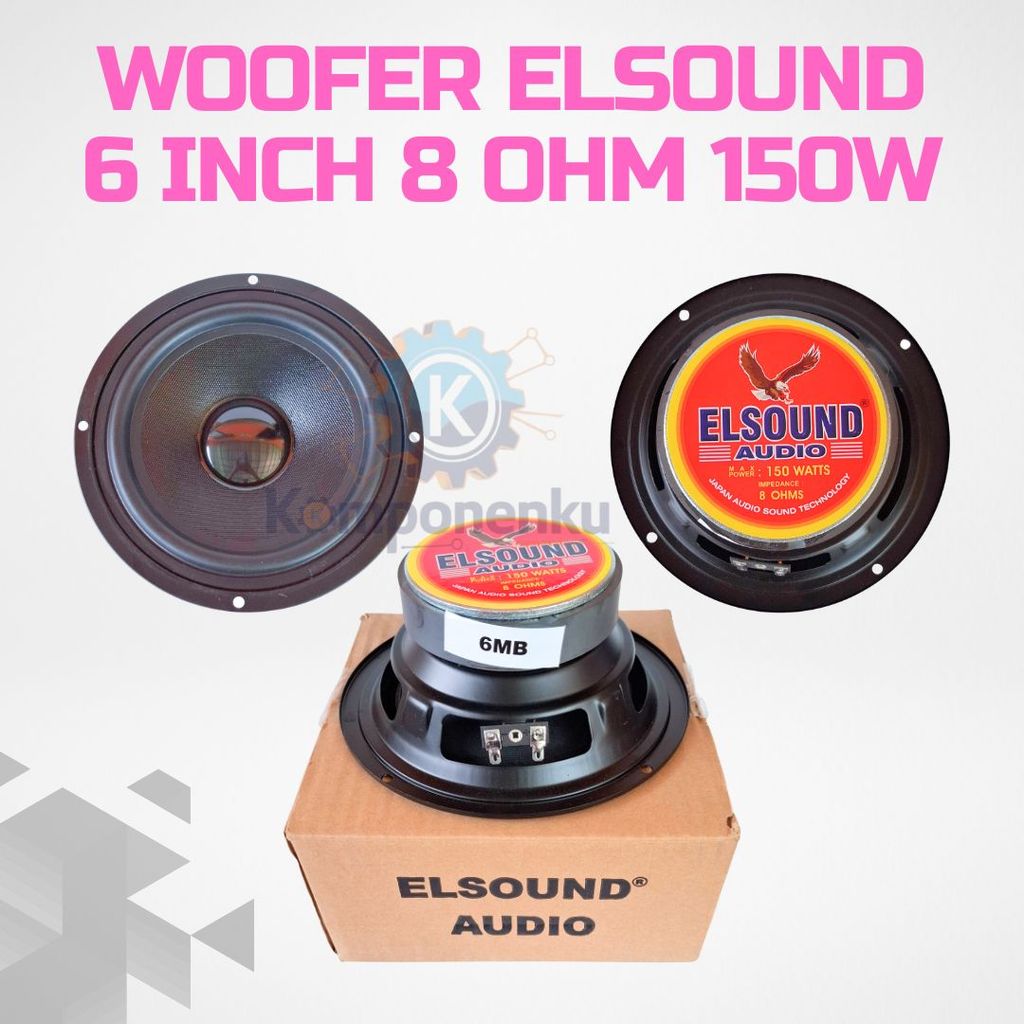 Speaker ELSOUND Woofer 6 Inch 8 Ohm 150 Watt Bass Padat dan Responsif