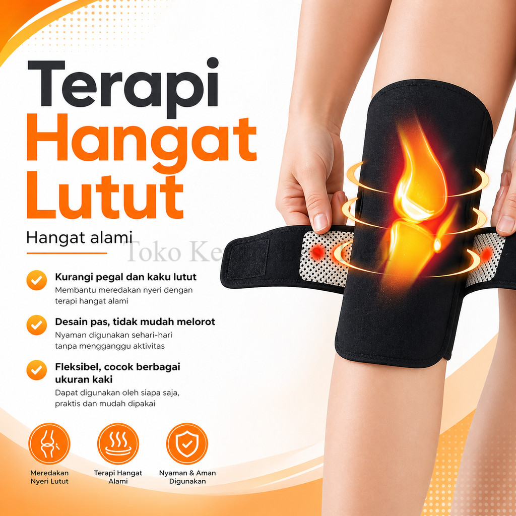 Deker Kaki Lutut Kesehatan Sabuk Lutut Terapi Pemanas Magnetik Pelindung Lutut
