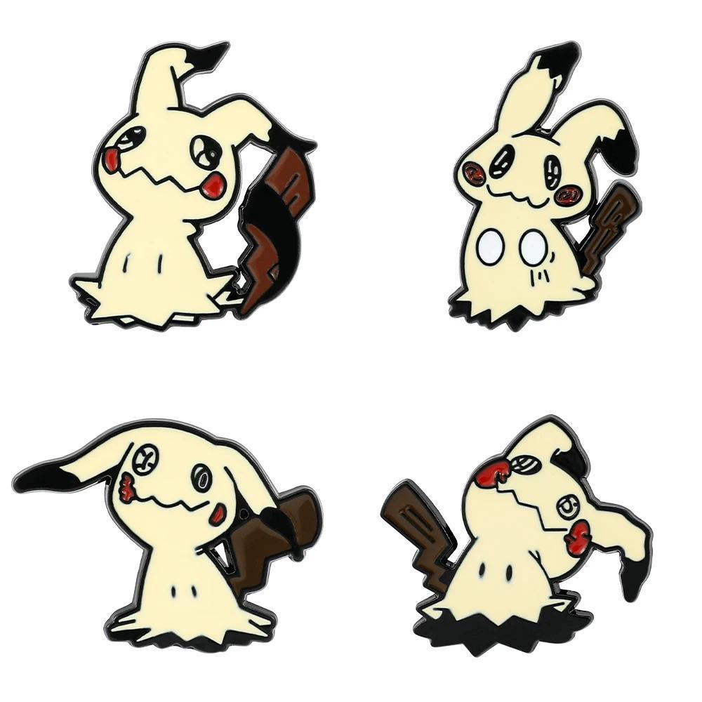 Mimikyu Pikachu Brooch Kawaii Anime Figure Mimikyu Enamel Pins for Backpack Badge Pins Accessories G