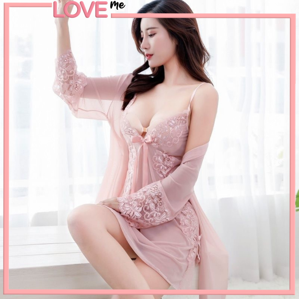 PLAYGIRL Lingerie Sexy Wanita One Set Kimono Bigsize  (Free G String) Baju Tidur Dewasa Sexy 1276