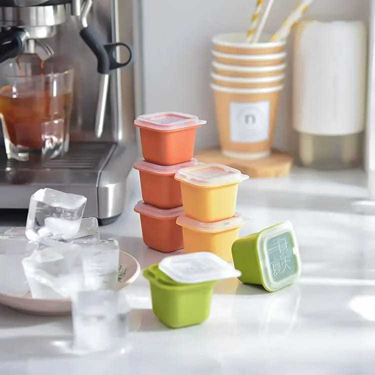 Kotak Mini Cetakan Es Batu Puding Jelly Kotak Kecil Cetakan Dengan Tutup Serbaguna