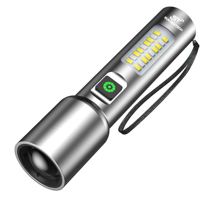 Suksestech Senter Mini Terang 6 Mode Cahaya LED+COB Senter Aluminium ST-635 - Senter