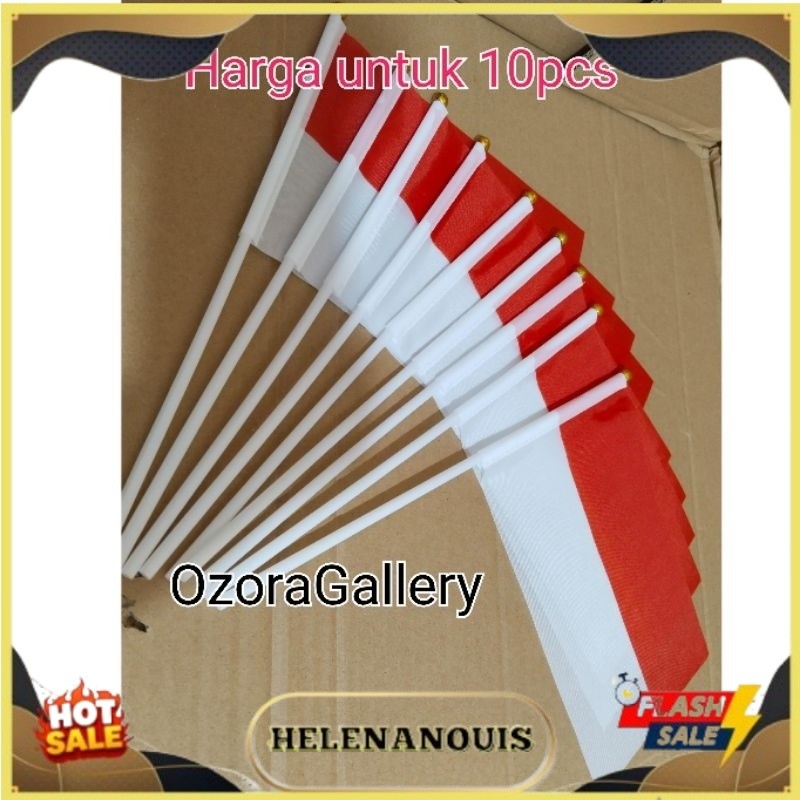 10pcs Bendera Kemerdekaan Bahan Kain Bendera Merah Putih Kain Bendera Kain Merah Putih Kecil Bendera