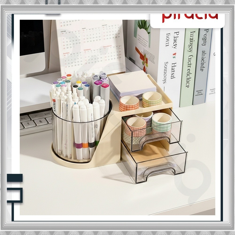Termurah PIFACIA Tempat Pensil Pulpen Holder Alat Tulis Desk Organizer Stationery Laci Transparan Ra