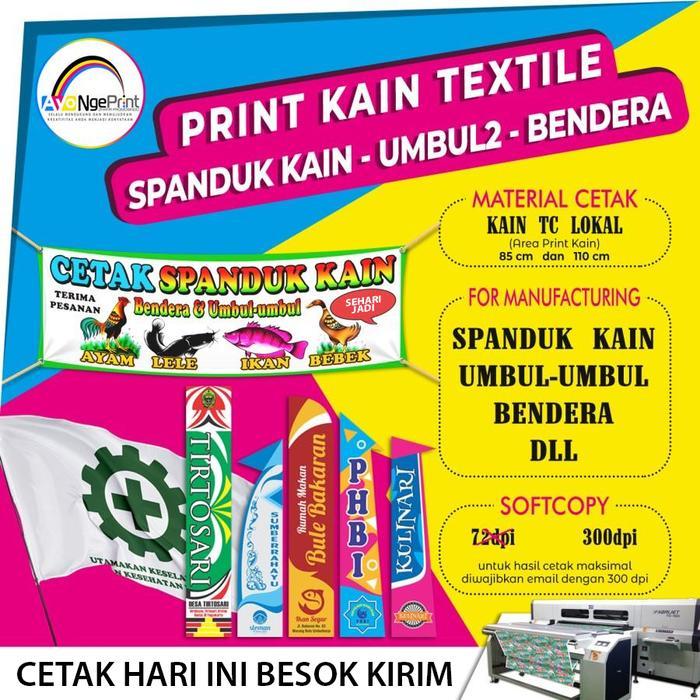 PROMO Cetak Spanduk Kain Satuan | Pecel Lele | Warung Nasi | Umbul-umbul - Bahan Kain TC Lokal - Leb