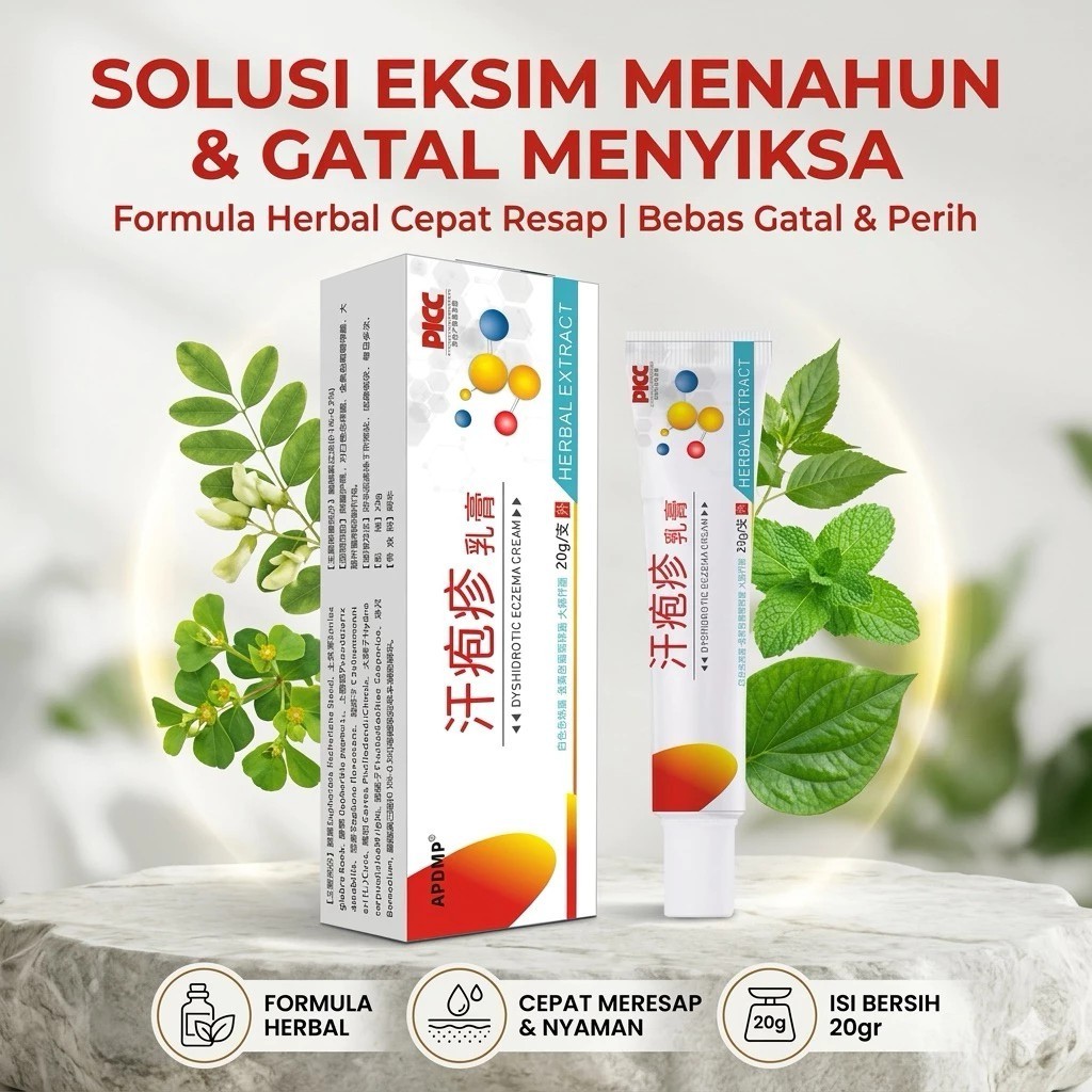 Salep Eksim Herbal Extract Dishidrotik 20gr - Salep Gatal Eksim Bintik Air Anti Bakteri Radang Kulit
