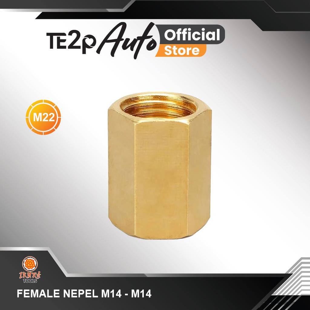 Te2p Auto Nepel Adaptor Konverter Konektor Sambungan Penyambung Selang Mesin Kompresor M14 Ke M14 Fe