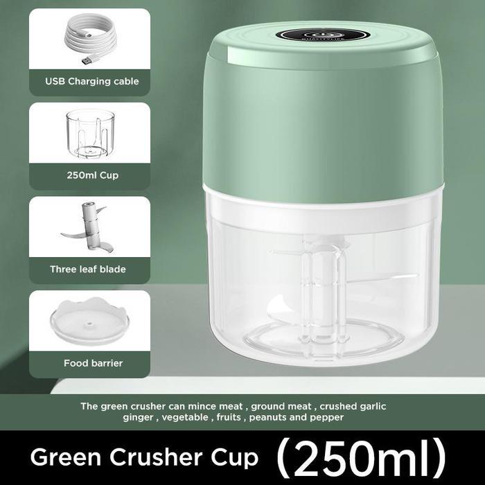 Mini Listrik Chopper Blender Portable Gilingan Mini Bumbu dan Daging dengan USB - Listrik-Hija