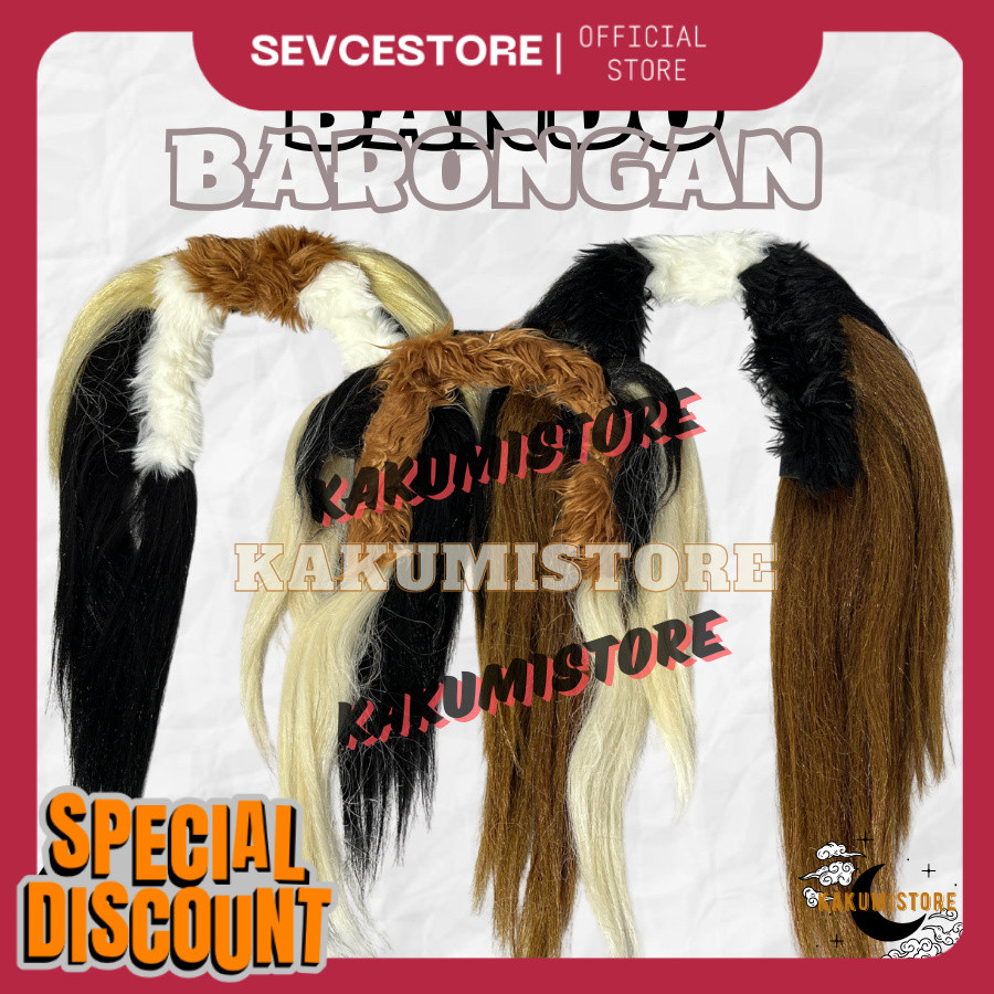 Bando Barongan Rambut Sintetis Rambut Barongan Pentas BR