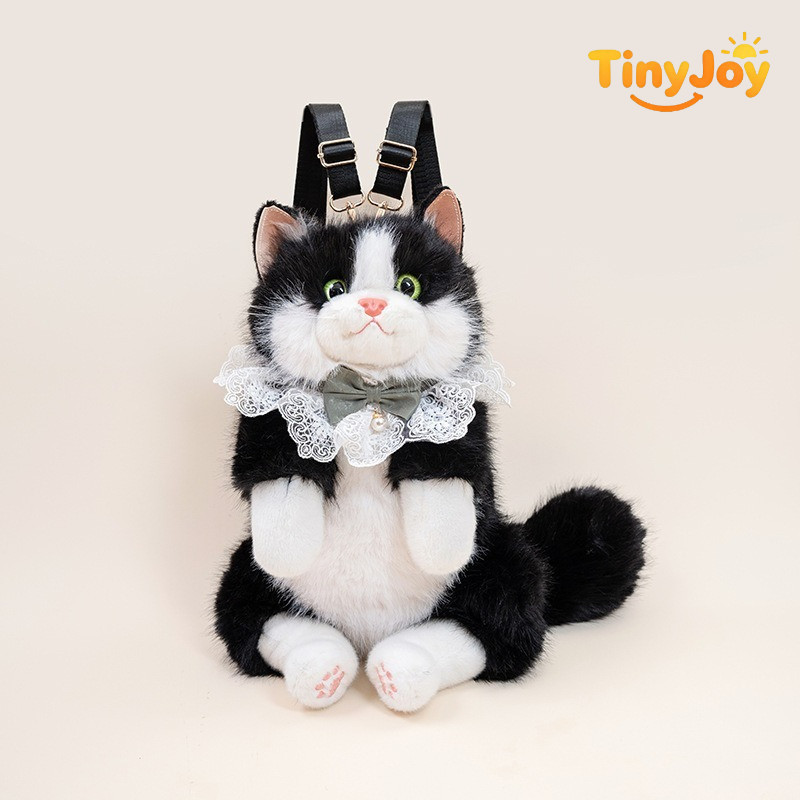 TinyJoy Tas Ransel Boneka Kucing Lucu Premium Warna Mengeluarkan Suara Mengeong Tas Ransel Kucing Cu