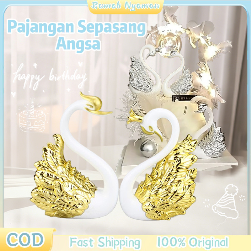 Hiasan Cantik Model Angsa Dekorasi Pajangan Sepasang Angsa Dekorasi Pernikahan Ulang Tahun  Ruang Ta