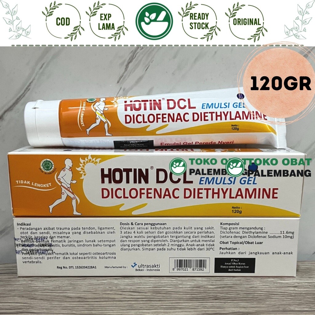 HOT IN DCL 120 GRAM EMULSI GEL DICLOFENAC DIETHYLAMINE HOTIN DCL 120 GRAM EMULSI SAKIT PINGGANG