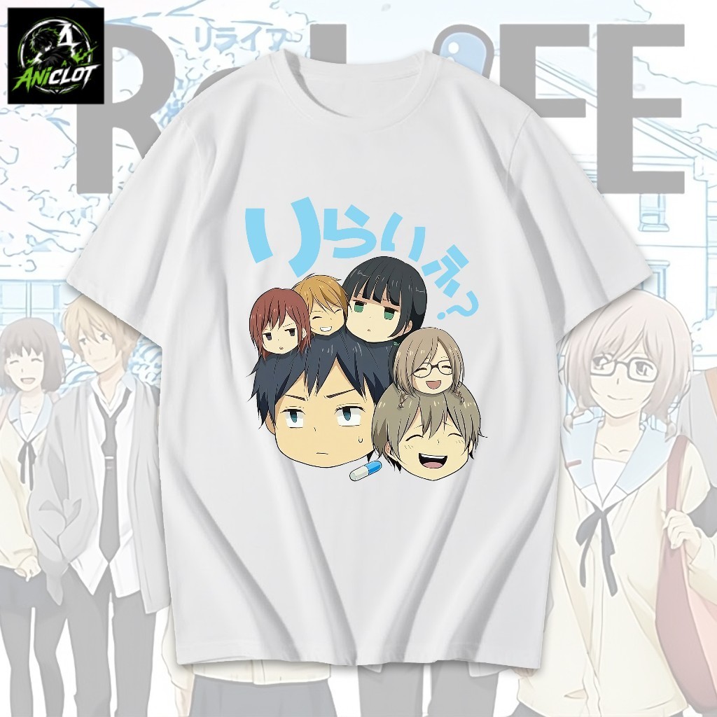 PROMO T-Shirt Kaos Anime Re Life Kaos Re Life Unisex Bahan Cotton Combed Premium Nyaman