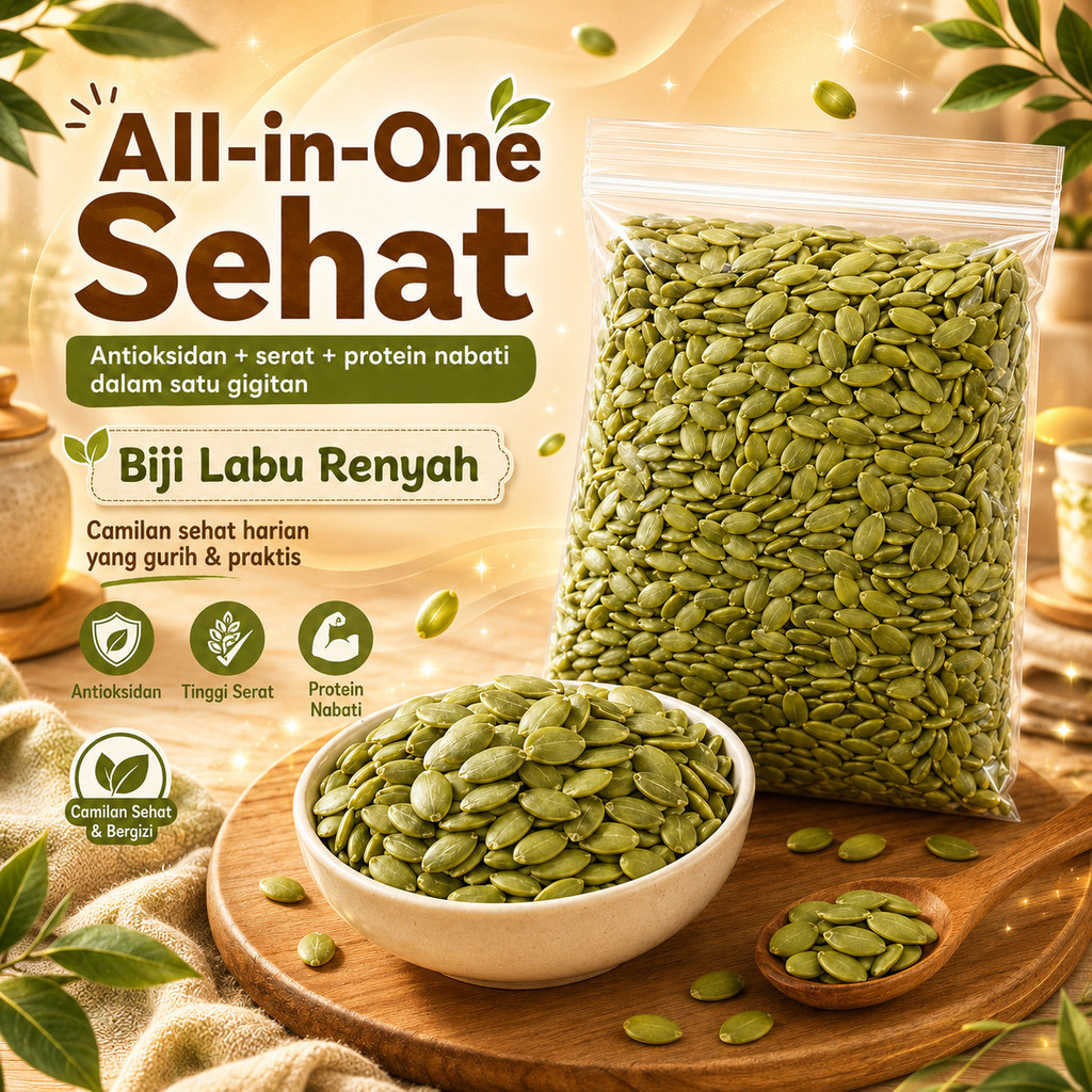 [Renyah dan Manis]  Biji Labu Renyah/Biji Waluh Panggang / Camilan Sehat Pengganti Kerupuk & Emping 