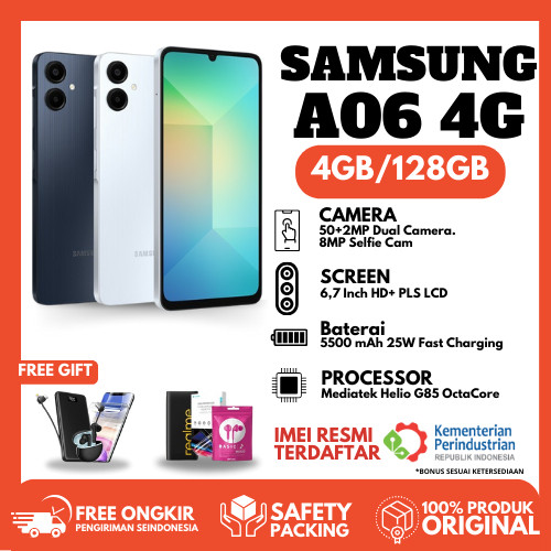 Baru Samsung Galaxy A06 Ram 4GB Rom 128GB | Fullset | Garansi Resmi