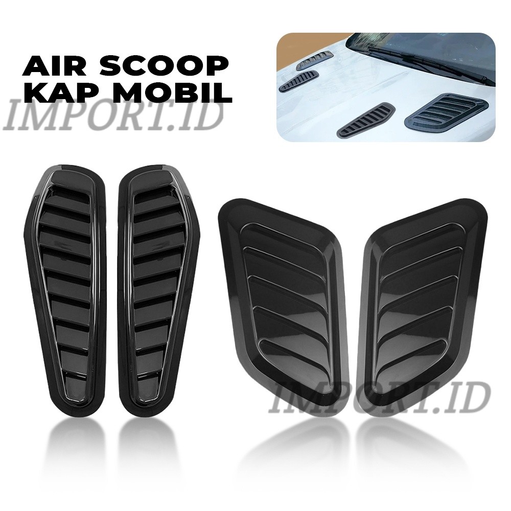 Air Scoop Kap Mobil Tampilan Sporty Air Flow Intake Scoop Universal Variasi Kap Mobil