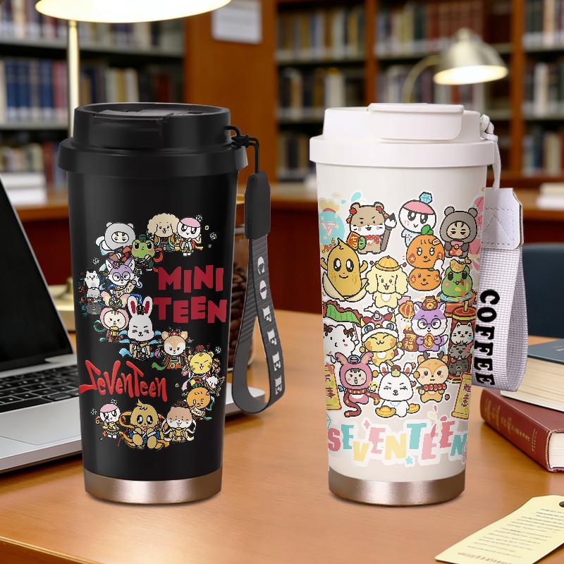 Tumbler SEVENTEEN Botol Minum Aesthetic Stainless Steel Tumblr CUP 500 ML Termos Viral Keep Cold Hot