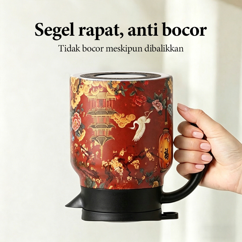 Medan Eatkit Teko Teh Stainless Steel 316 1000ml Motif Bunga Elegan Tea Pot Thermal Insulation Tahan