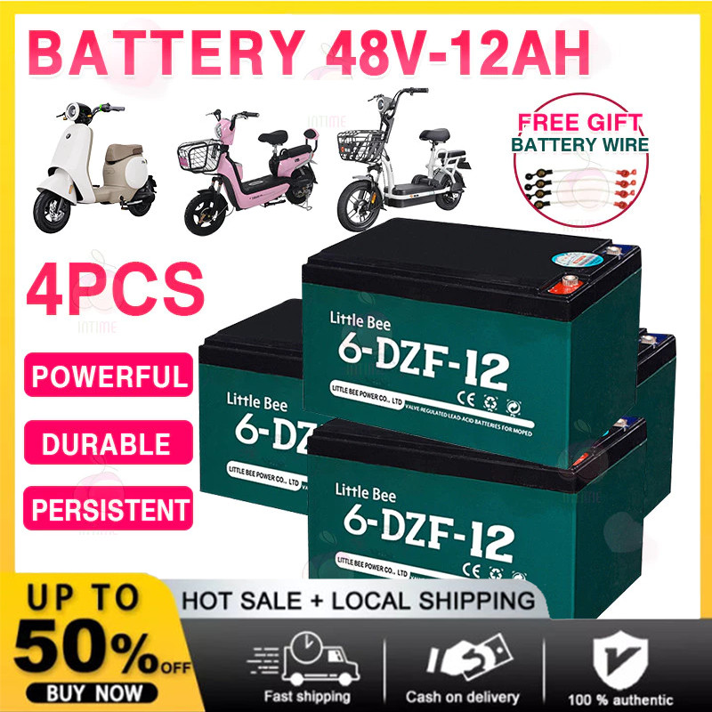 BATERAI SEPEDA LISTRIK/AKI SEPEDA LISTRIK 12V-12AH/6-DZF-12 ORIGINAL 1DUS ISI 1 AKI  ELECTRIC BIKE B