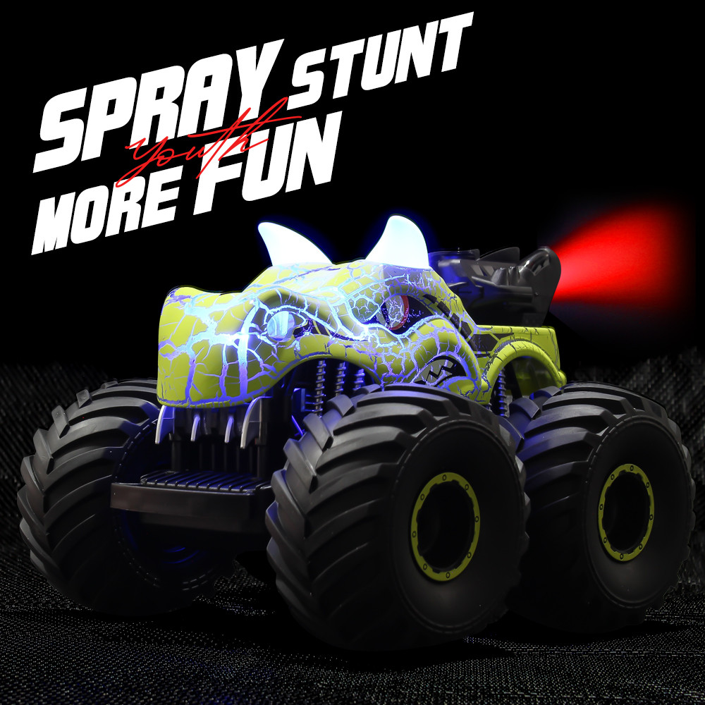Cracked nosaur RC Car Stunt Buggy Spray Lights Spinning Climbing Car ildren's RC Toy Car