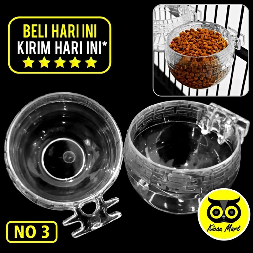KICAU MART Cepuk Wadah Pakan Cepuk Bulat Emboss Batik No 3 Cepuk Tempat Makan Minum Burung Murai Bat