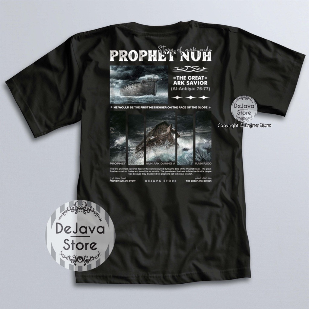 Kaos Dakwah Islami PROPHET NUH The Great Ark Savior Sahabat Nabi Khalifah Baju Santri Muslim Tshirt 