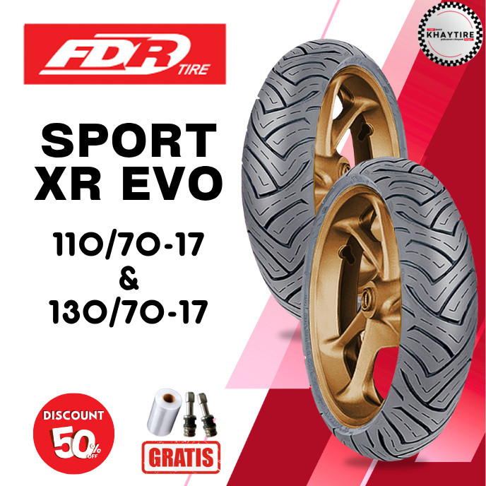 SEPASANG Ban Motor FDR SPORT XR EVO 110/70 & 130/70 RING 17 Tubeless