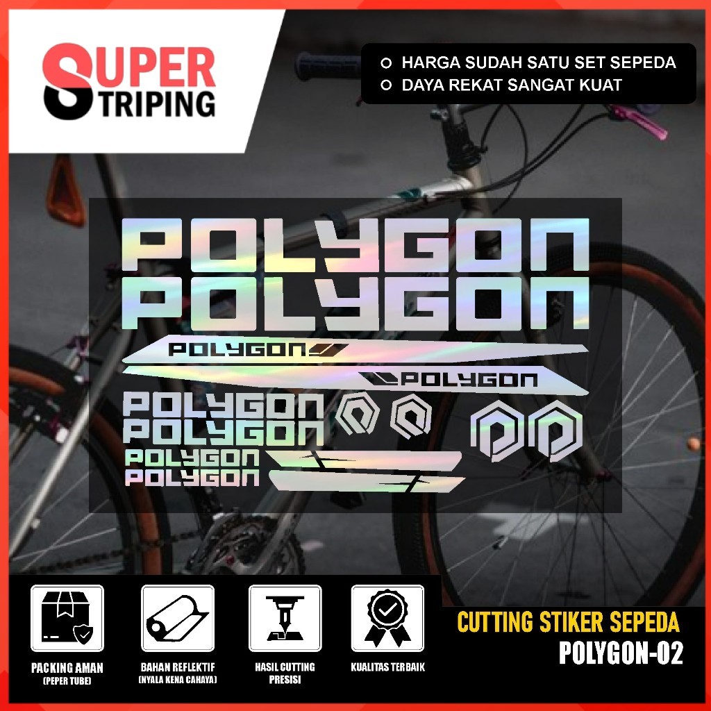 Stiker Sepeda POLYGON MTB Bike | Cutting Sticker | Decal Aksesoris Sepeda Set 02