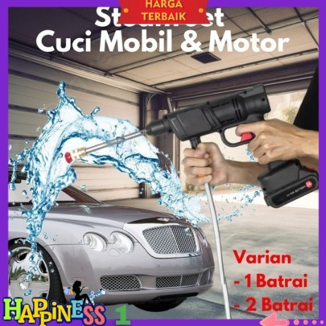 Mesin Alat Steam Jet Cuci Mobil & Motor / Portable Wireless 1 Baterai/ Alat Cuci Mobil Motor Jet Was