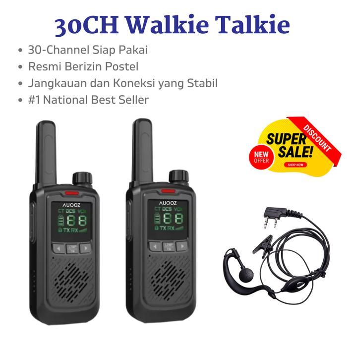 AUQOZ A8 Mini Handy Walkie Talkie 99Ch - HT UHF 888s KD-C1+ FM Radio - 2 Pcs