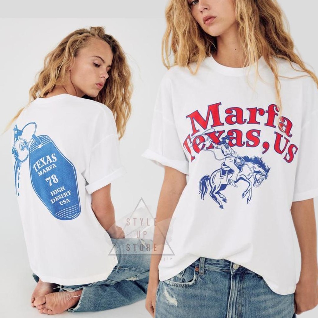 [ STYLEUPSTORE ] ZARA Oversize Unisex Tshirt - Kaos Marfa Texas , US