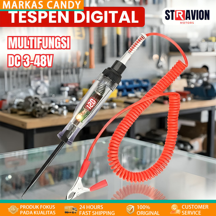 Tespen Listrik Tespen Digital ac/dc Multifungsi Tespen Deteksi Arus Listrik Mobil Motor 3V - 48V
