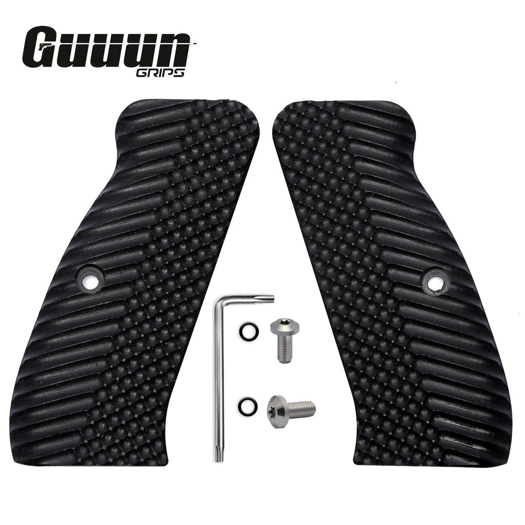 Guuun G10 CZ 75 Grips for Full Size CZ SP01 OPS Tactical Texture 8 Color Options
